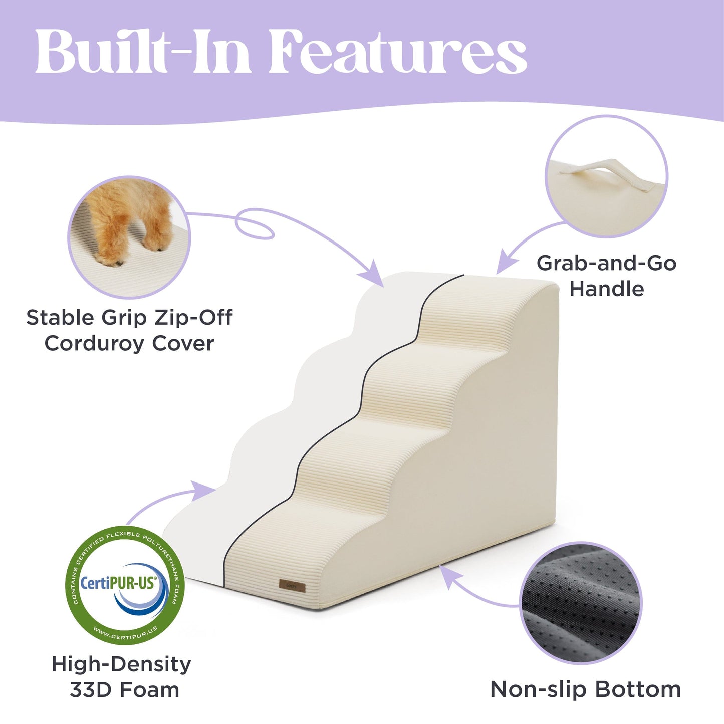 Lesure Orthopedic Dog Stairs Pet Stairs Lesure Pet