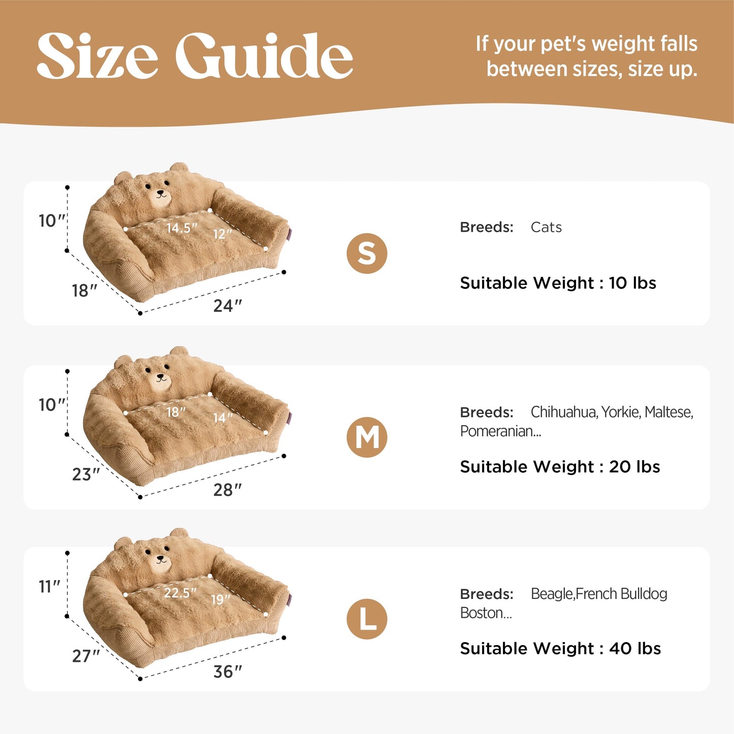 Lesure Cute Bear Pet Couch Lesure Pet