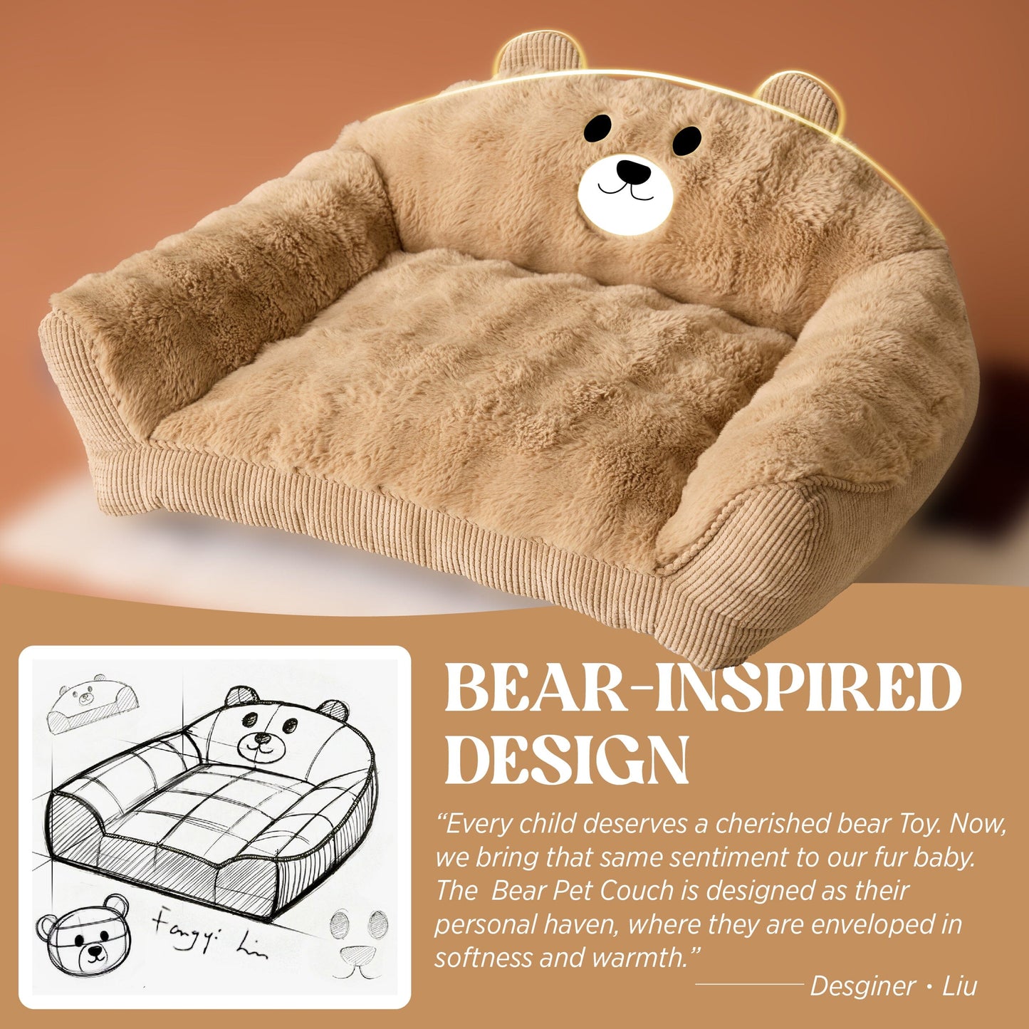 Lesure Cute Bear Pet Couch Lesure Pet