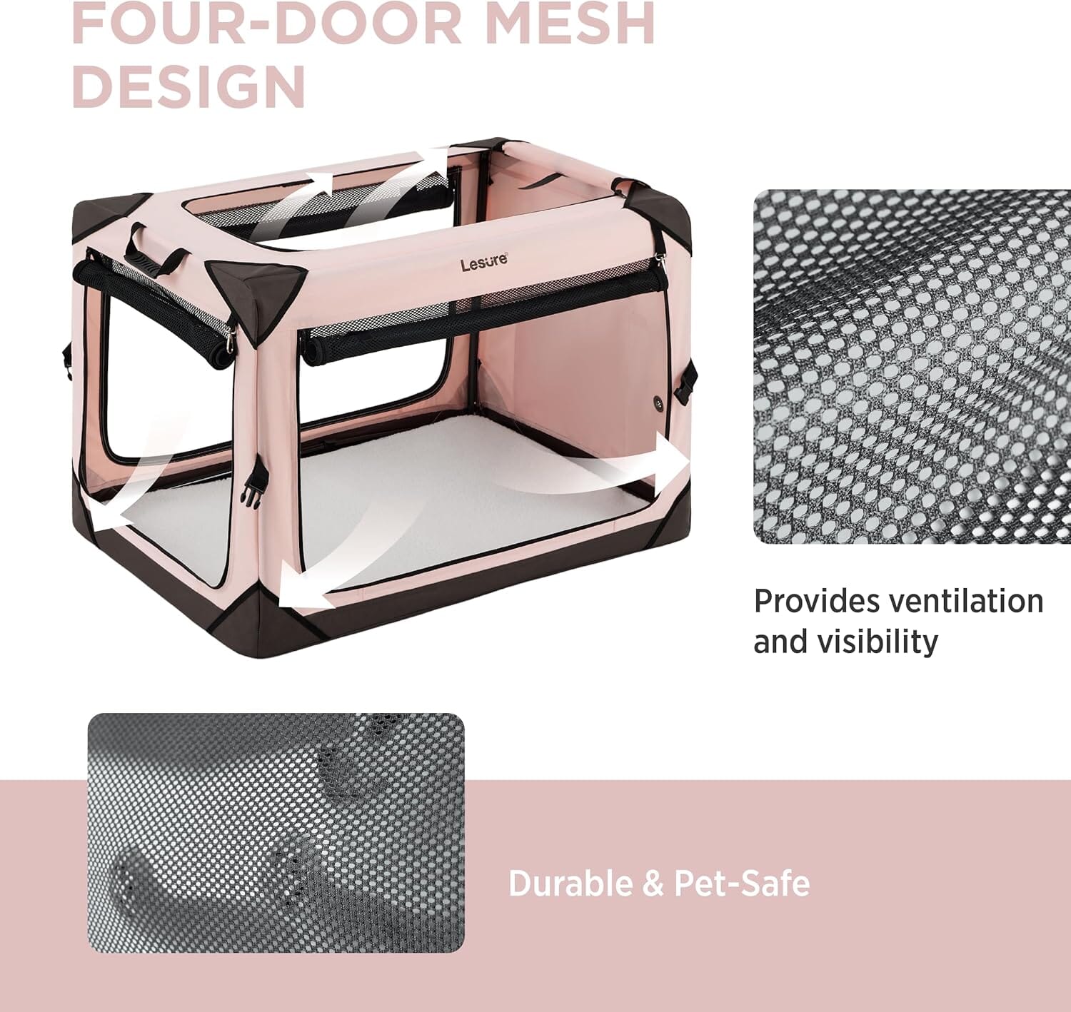 Lesure Collapsible Dog Crate - Portable Pet Crate Lesure Pet