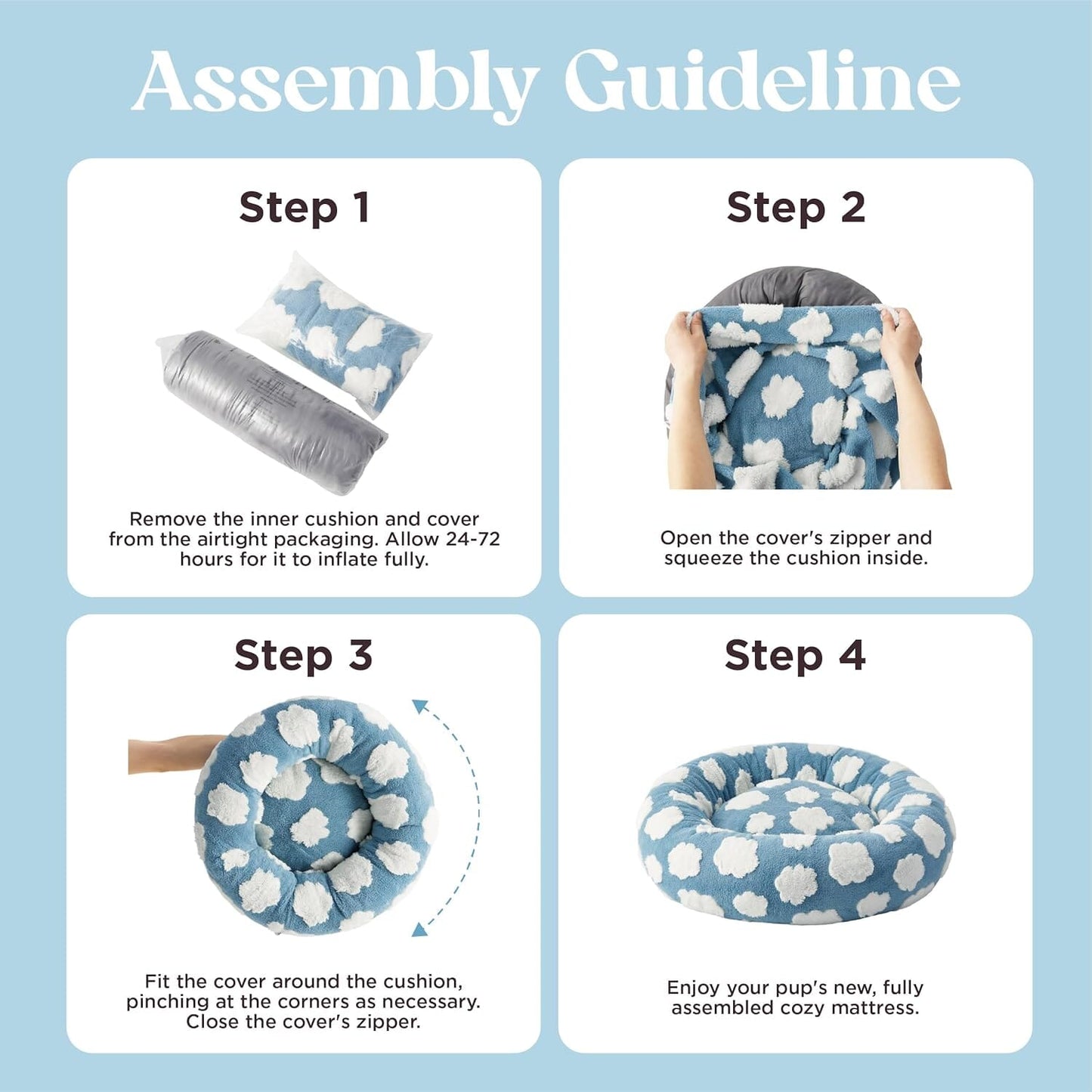 Lesure Calming Donut Bed for Dog/Cat Pet Bed Lesure Pet