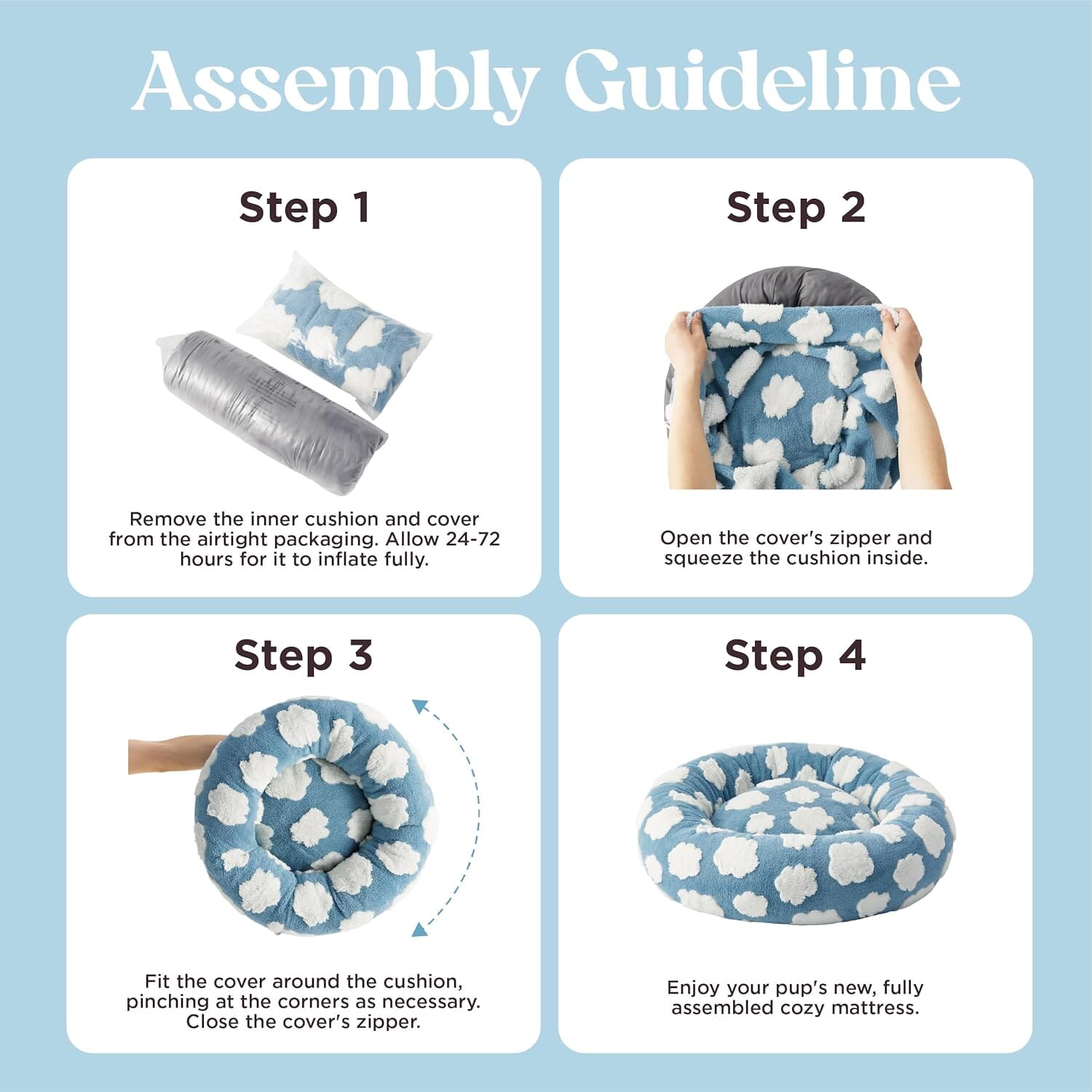 Lesure Calming Donut Bed for Dog/Cat Pet Bed Lesure Pet