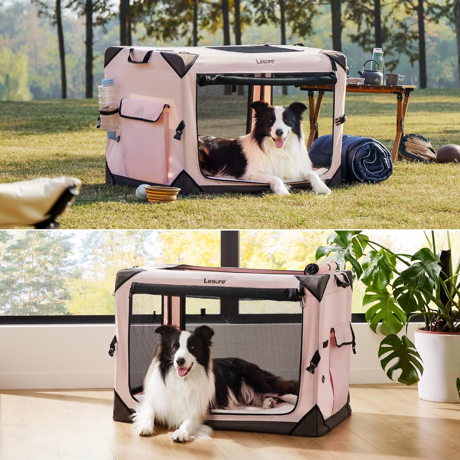 Lesure Collapsible Dog Crate - Portable Pet Crate Lesure Pet