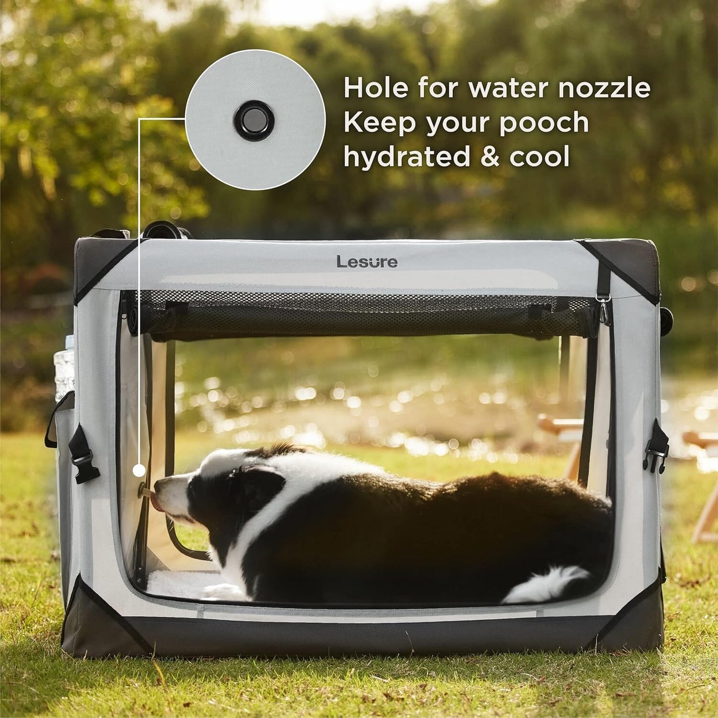 Lesure Collapsible Dog Crate - Portable Pet Crate Lesure Pet
