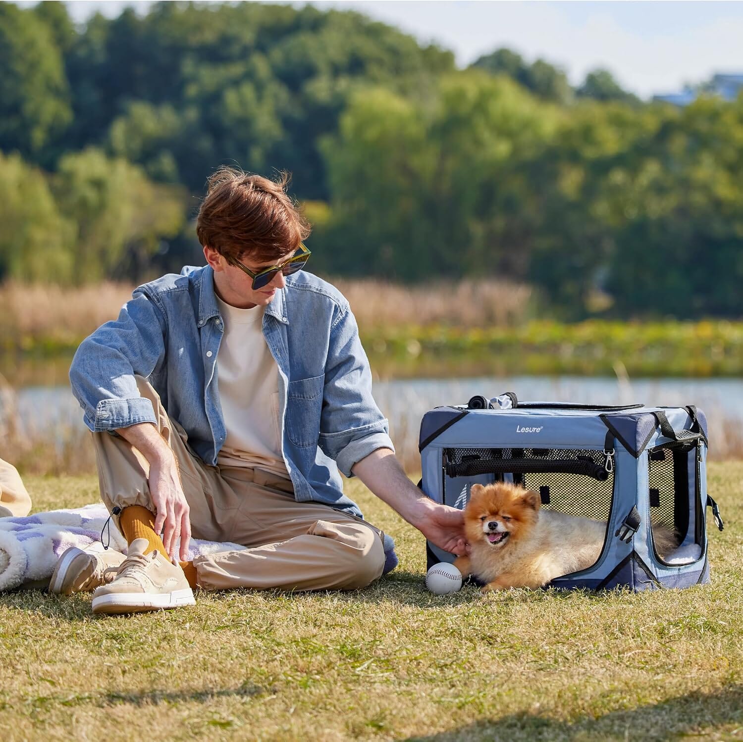 Lesure Collapsible Dog Crate - Portable Pet Crate Lesure Pet