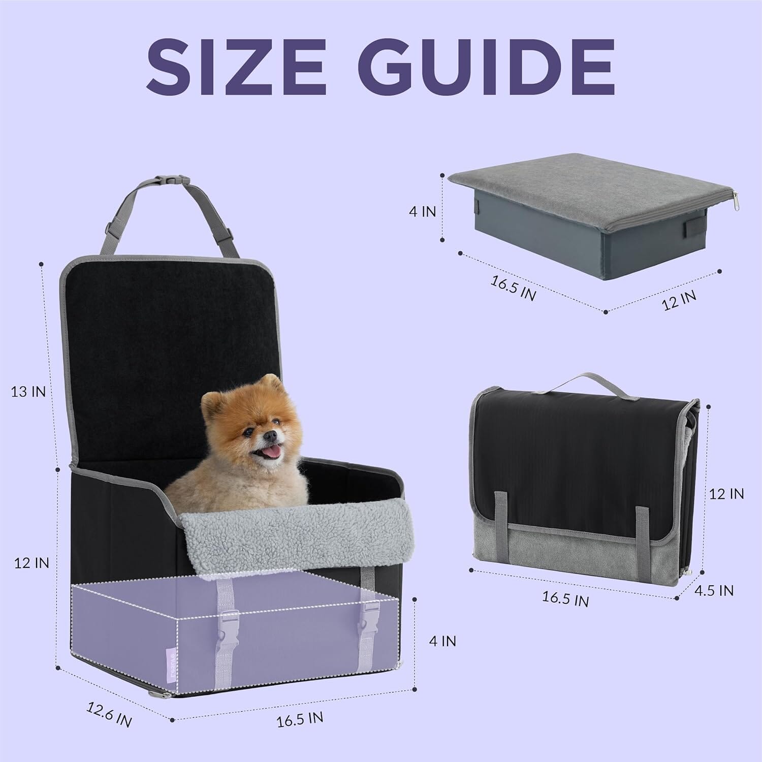 Lesure Foldable Car Seat Bed Pet Bed Lesure Pet