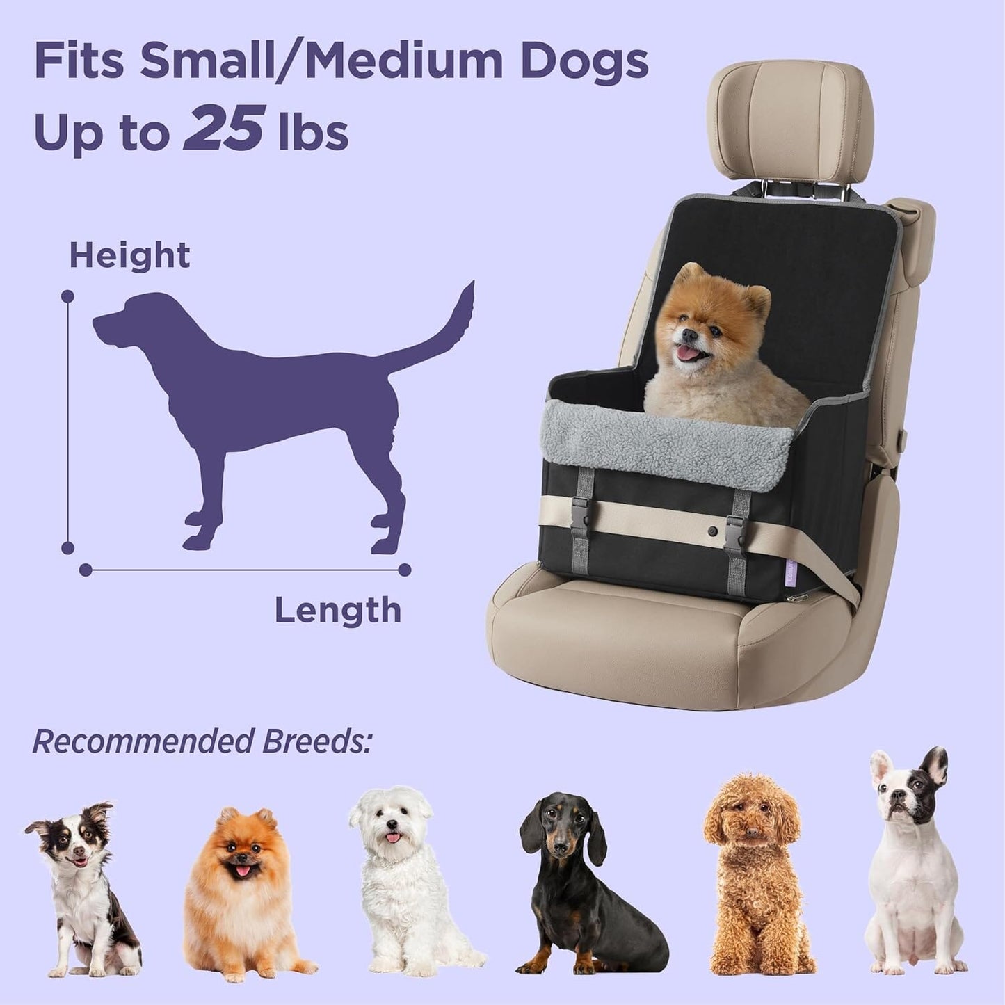 Lesure Foldable Car Seat Bed Pet Bed Lesure Pet