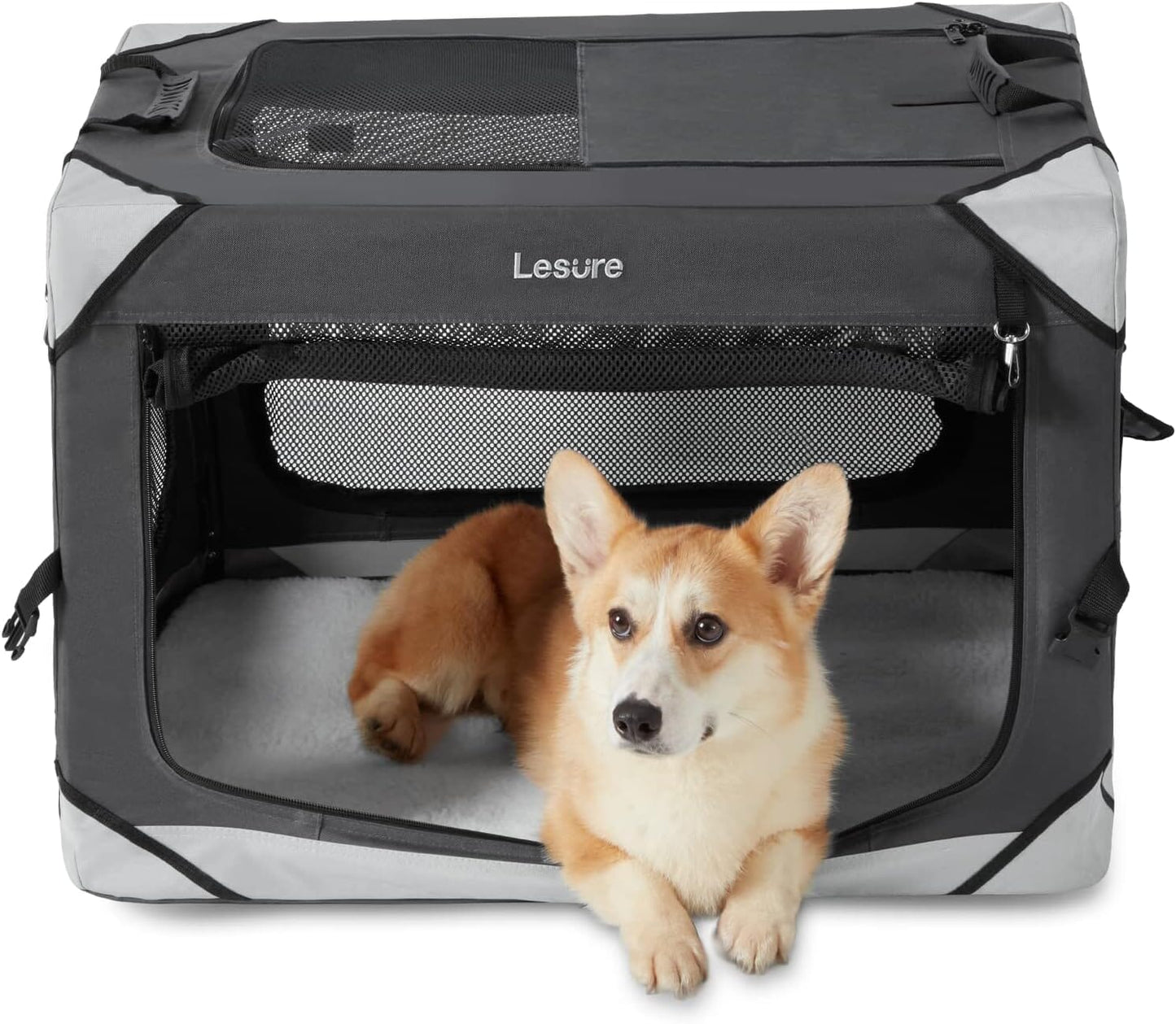 Lesure Collapsible Dog Crate - Portable Pet Crate Lesure Pet
