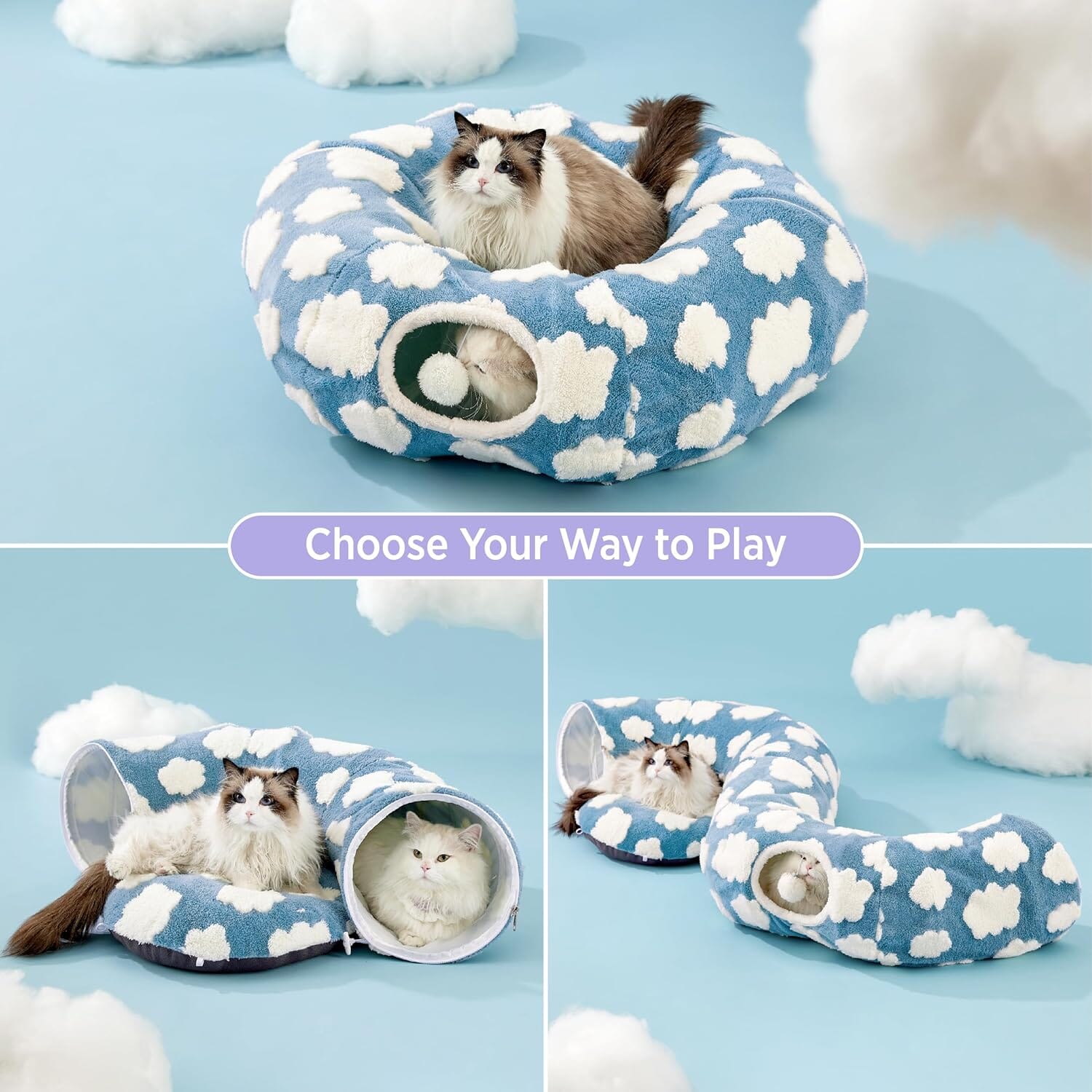 Lesure 2-in-1 Cat Tunnel Bed Pet Supplies Lesure Pet