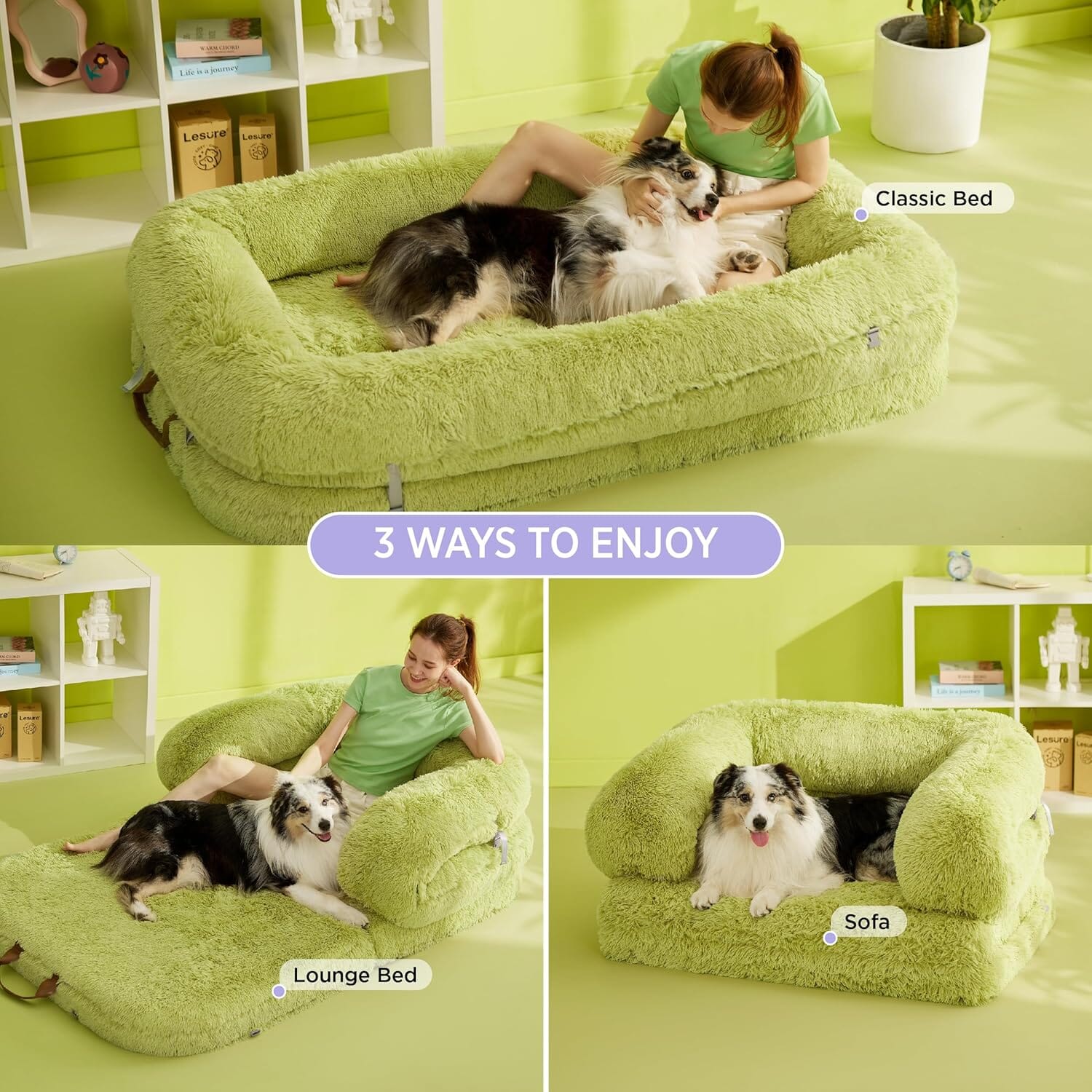 Lesure 3 in 1 Foldable Human Dog Bed Pet Bed Lesure Pet