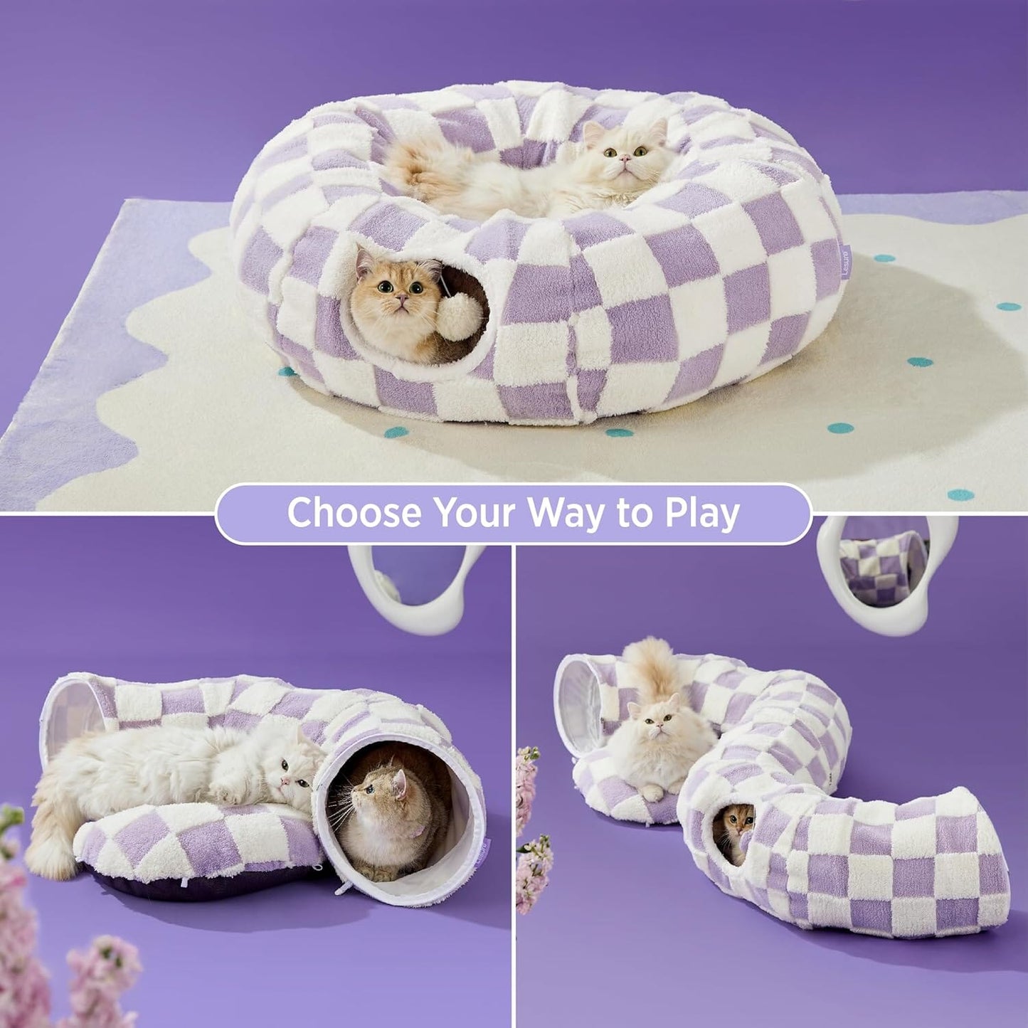 Lesure 2-in-1 Cat Tunnel Bed Pet Supplies Lesure Pet