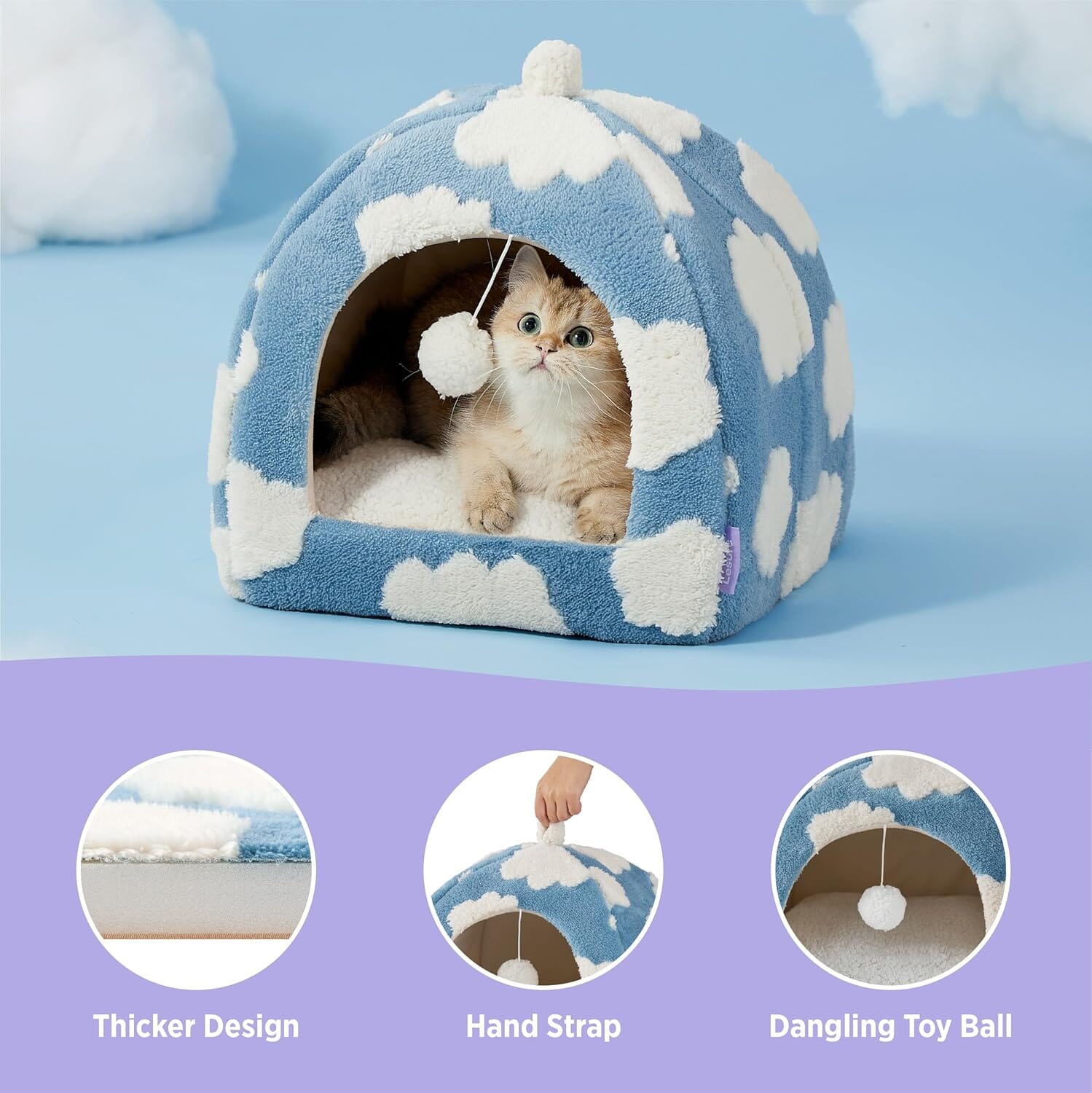 Lesure 2 in 1 Cat Cave Bed Pet Bed Lesure Pet