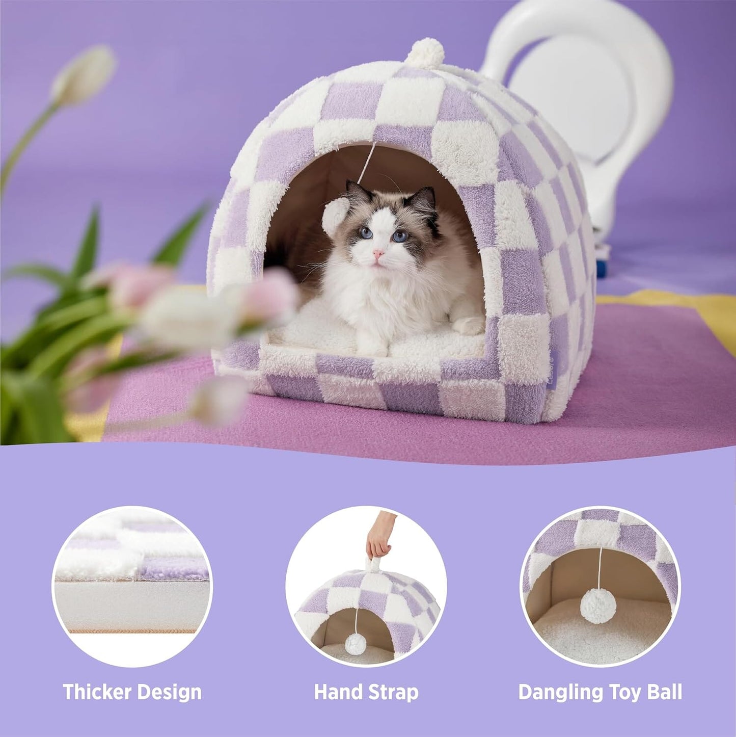 Lesure 2 in 1 Cat Cave Bed Pet Bed Lesure Pet