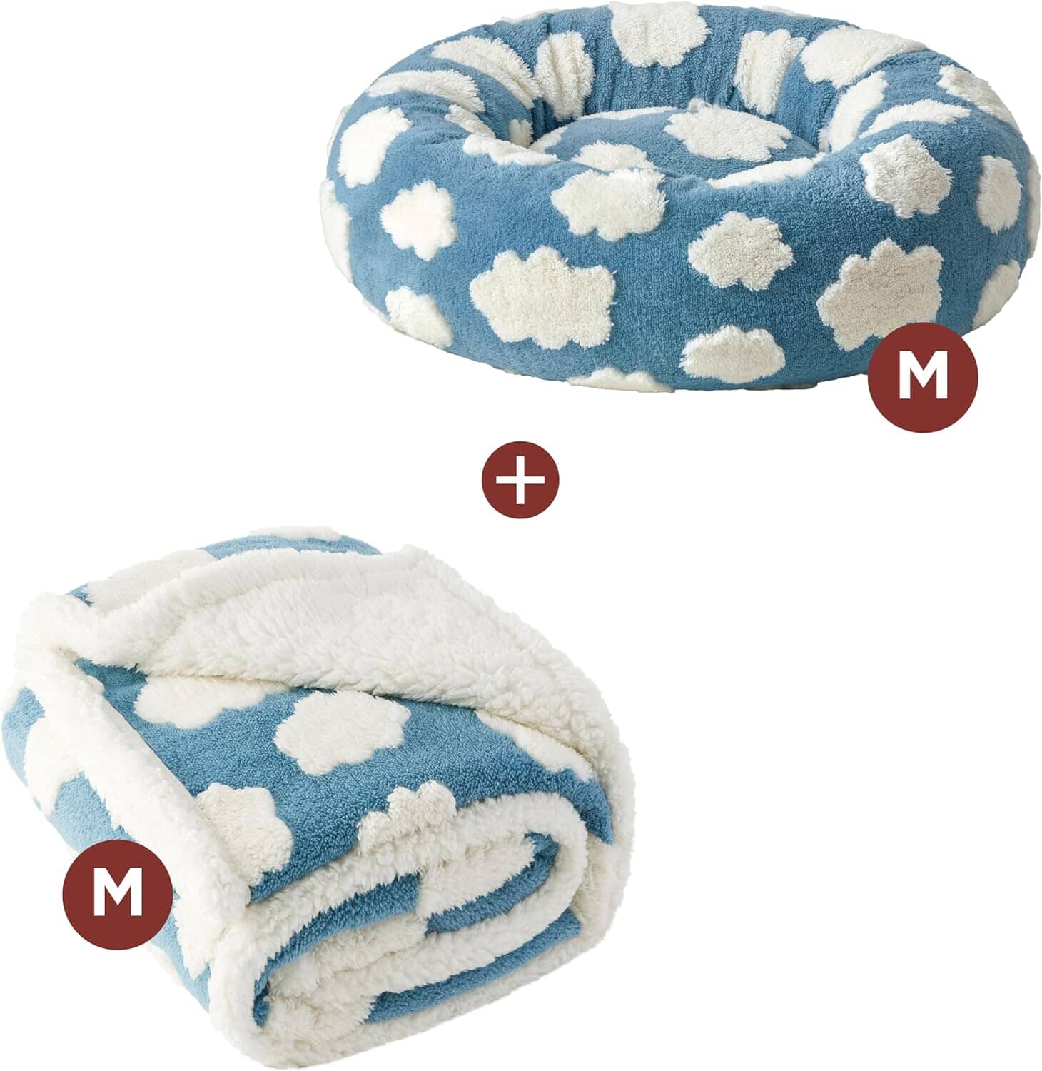 Lesure Calming Donut Bed & Blanket for Dog/Cat Lesure Pet