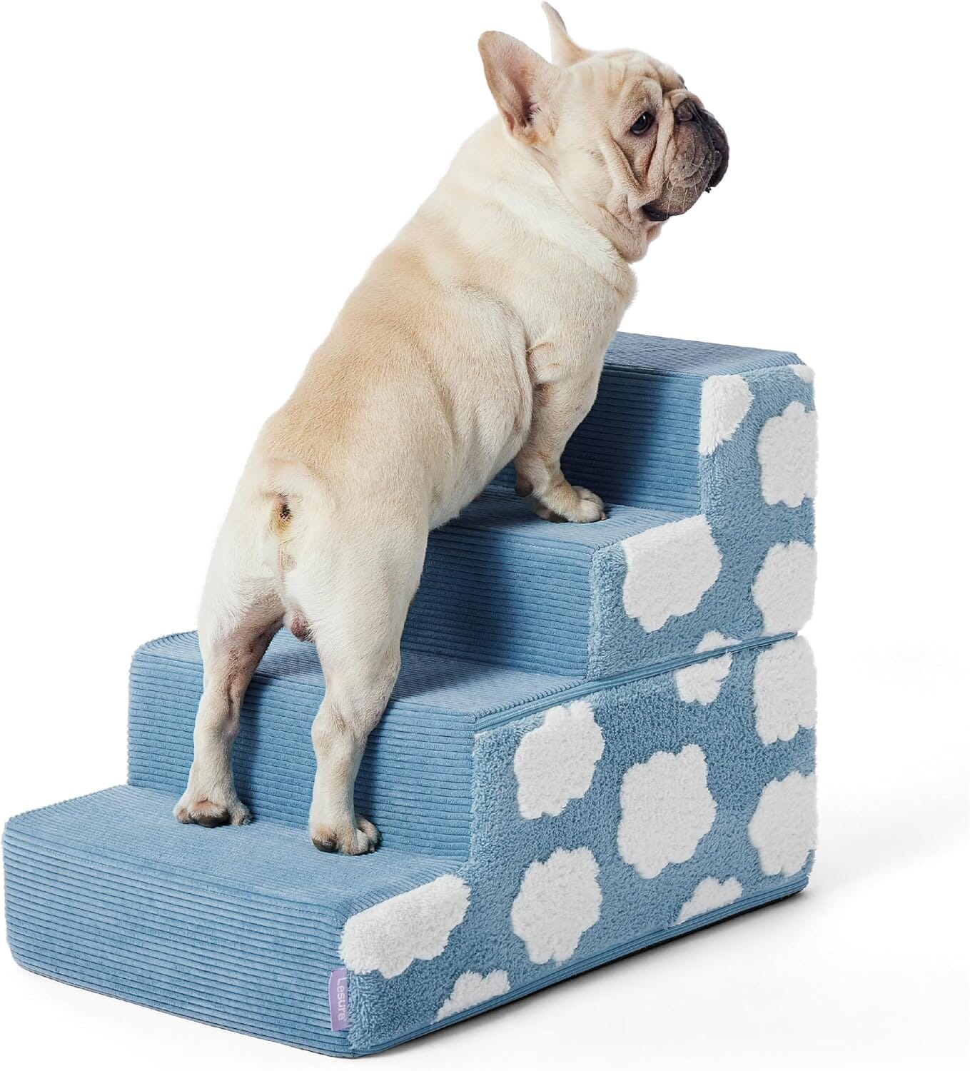 Lesure Dog Stairs - Jacquard Shaggy Plush Pet Stairs Lesure Pet