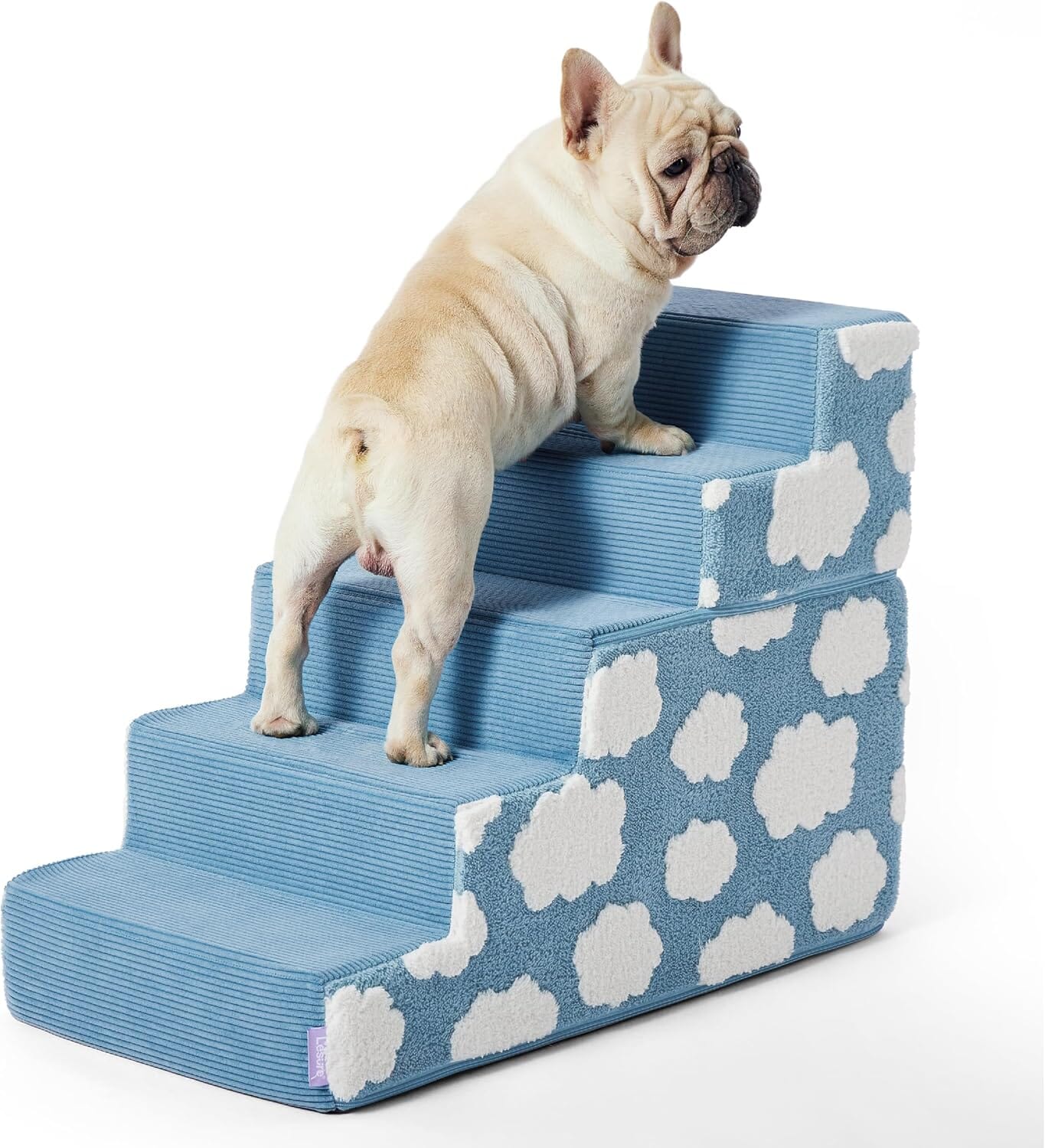 Lesure Dog Stairs - Jacquard Shaggy Plush Pet Stairs Lesure Pet