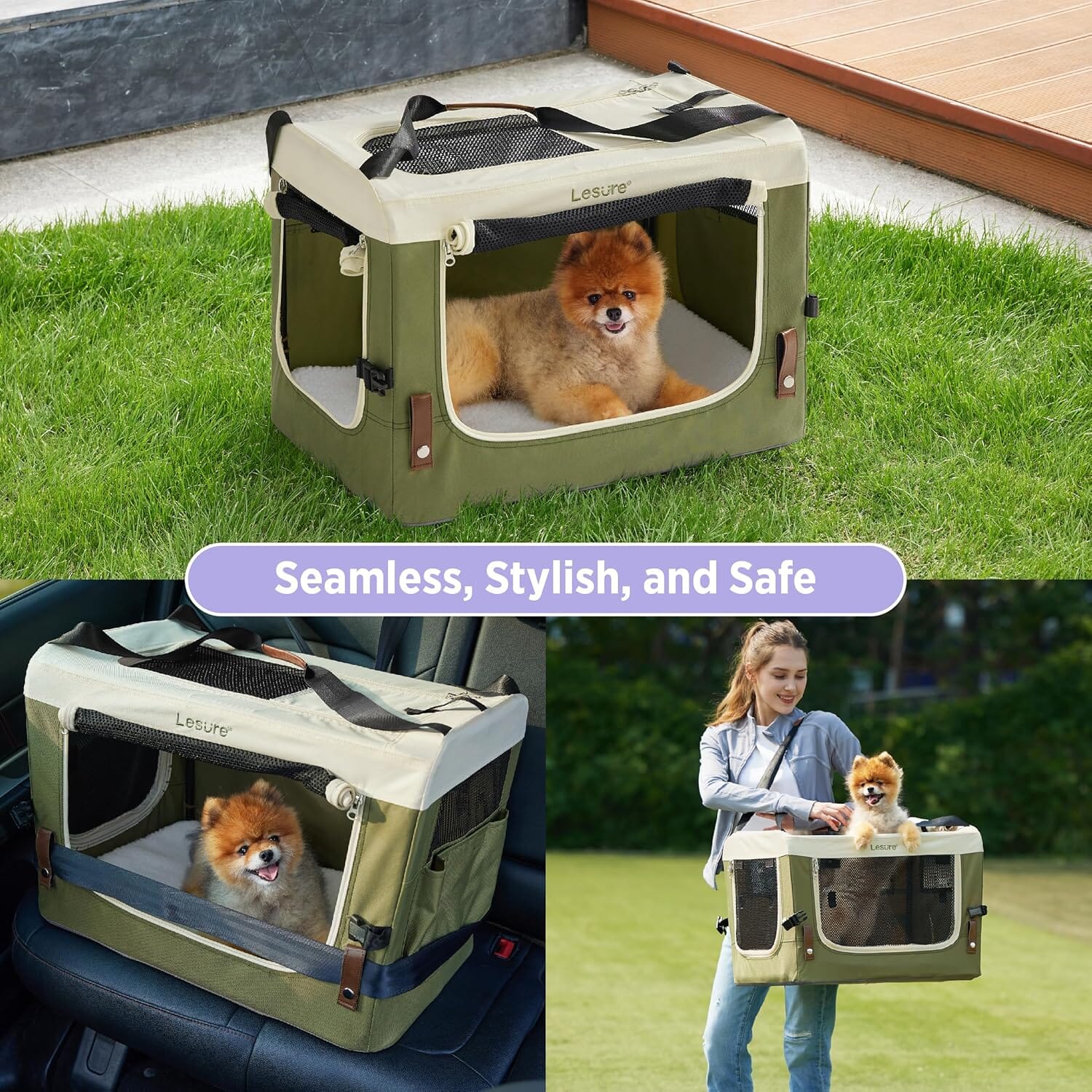 Lesure Collapsible Travel Dog Crate Pet Crate Lesure Pet